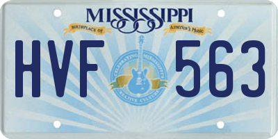 MS license plate HVF563