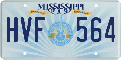 MS license plate HVF564