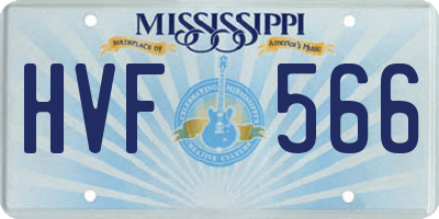 MS license plate HVF566