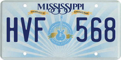 MS license plate HVF568