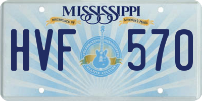 MS license plate HVF570