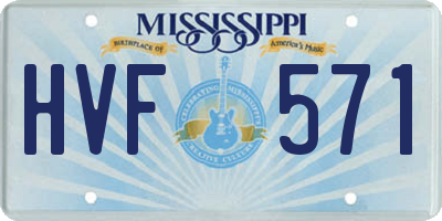 MS license plate HVF571