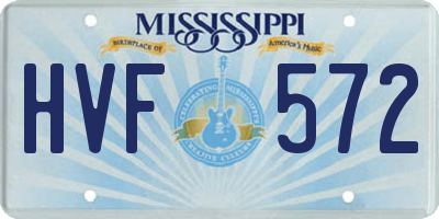 MS license plate HVF572