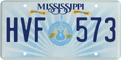 MS license plate HVF573