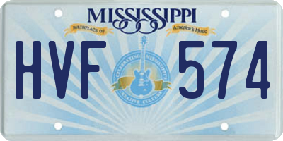 MS license plate HVF574