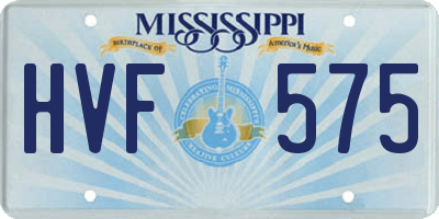 MS license plate HVF575
