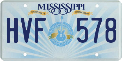MS license plate HVF578