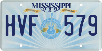 MS license plate HVF579