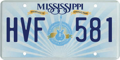 MS license plate HVF581