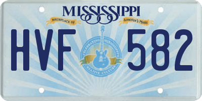 MS license plate HVF582