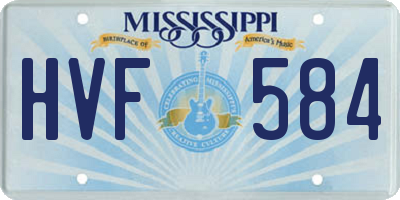 MS license plate HVF584