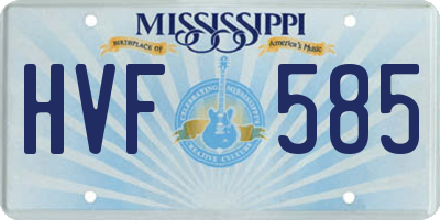 MS license plate HVF585
