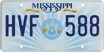 MS license plate HVF588