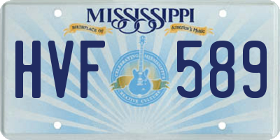 MS license plate HVF589