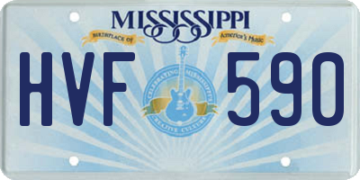 MS license plate HVF590