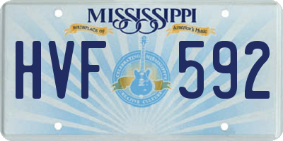 MS license plate HVF592