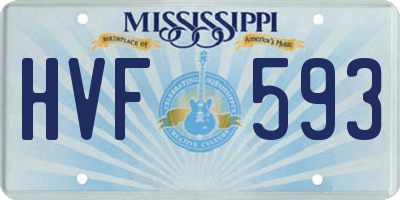 MS license plate HVF593