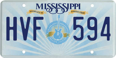 MS license plate HVF594