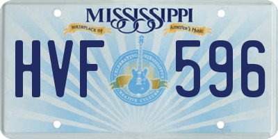 MS license plate HVF596