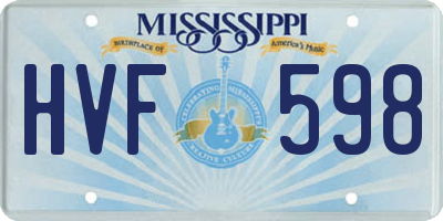 MS license plate HVF598