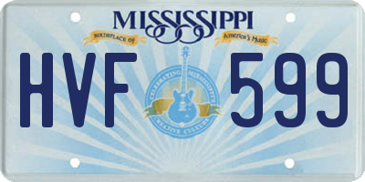 MS license plate HVF599