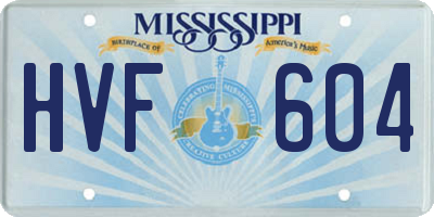 MS license plate HVF604