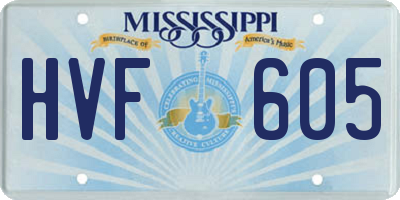 MS license plate HVF605