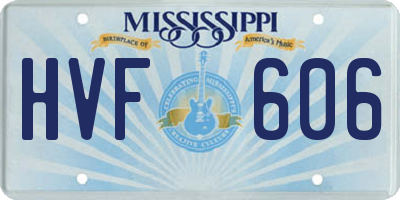 MS license plate HVF606
