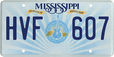 MS license plate HVF607