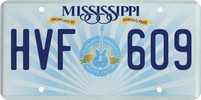 MS license plate HVF609