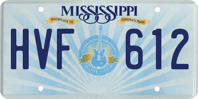 MS license plate HVF612