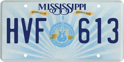 MS license plate HVF613