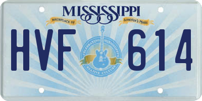 MS license plate HVF614