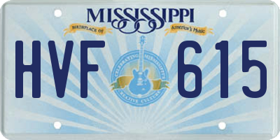 MS license plate HVF615