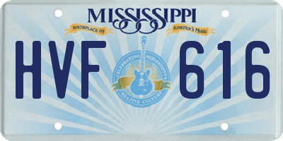 MS license plate HVF616