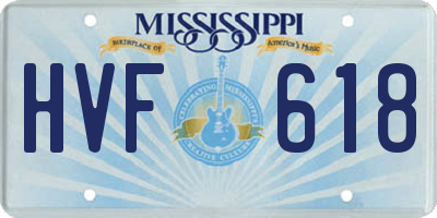 MS license plate HVF618