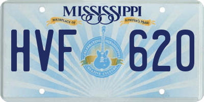 MS license plate HVF620