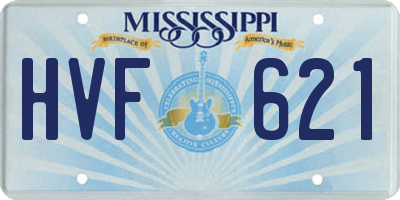 MS license plate HVF621