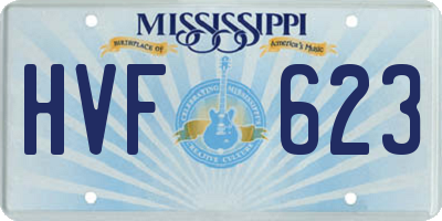 MS license plate HVF623