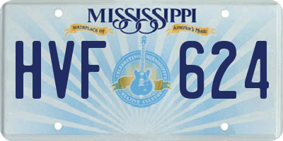 MS license plate HVF624