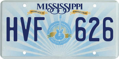 MS license plate HVF626