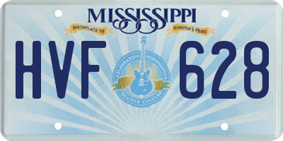 MS license plate HVF628
