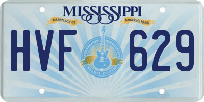 MS license plate HVF629