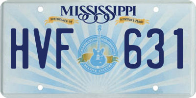 MS license plate HVF631