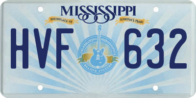 MS license plate HVF632