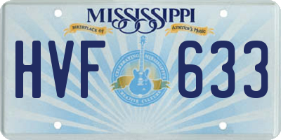 MS license plate HVF633