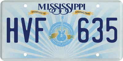 MS license plate HVF635