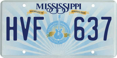 MS license plate HVF637