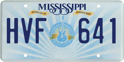 MS license plate HVF641