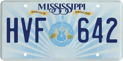 MS license plate HVF642